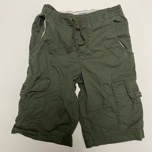 Old Navy boys army green Cargo shorts large Elastic waist band